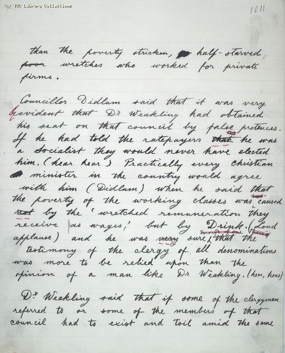 The Ragged Trousered Philanthropists - Manuscript, Page 1011