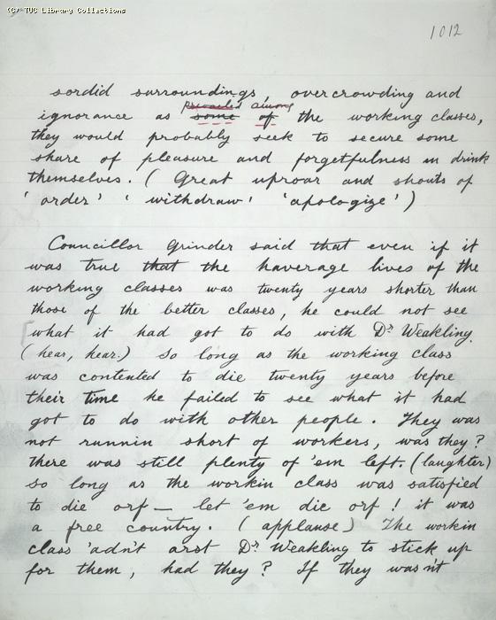 The Ragged Trousered Philanthropists - Manuscript, Page 1012
