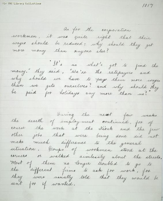 The Ragged Trousered Philanthropists - Manuscript, Page 1017