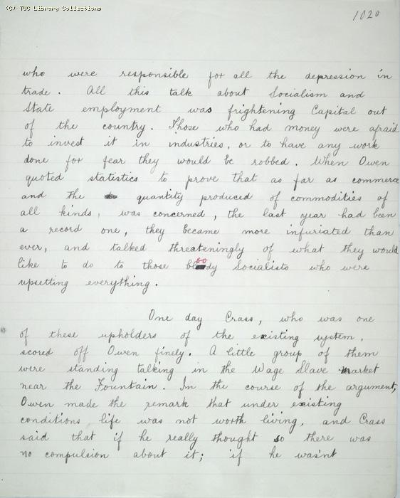 The Ragged Trousered Philanthropists - Manuscript, Page 1020