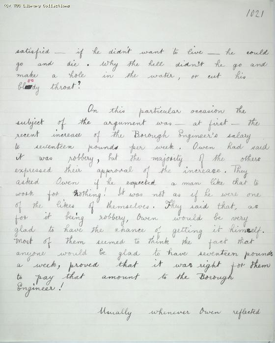 The Ragged Trousered Philanthropists - Manuscript, Page 1021