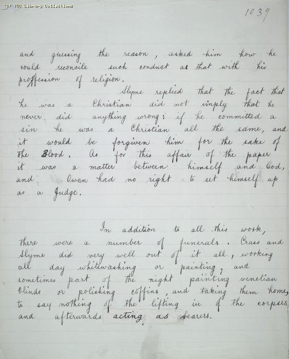 The Ragged Trousered Philanthropists - Manuscript, Page 1039
