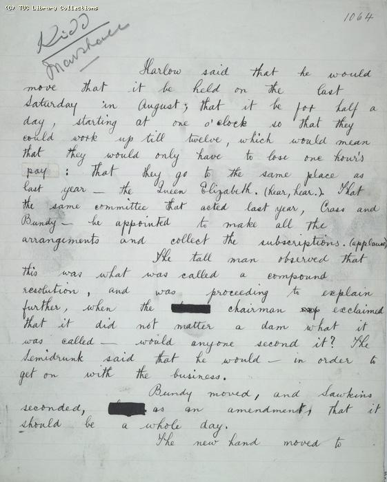 The Ragged Trousered Philanthropists - Manuscript, Page 1064