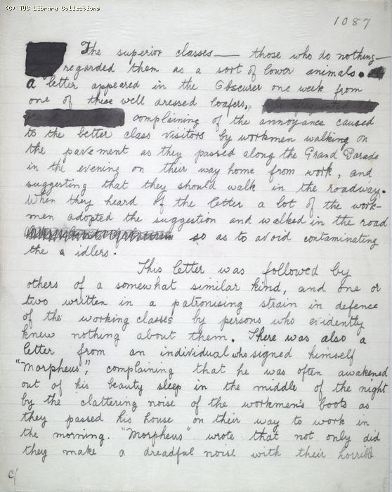 The Ragged Trousered Philanthropists - Manuscript, Page 1087