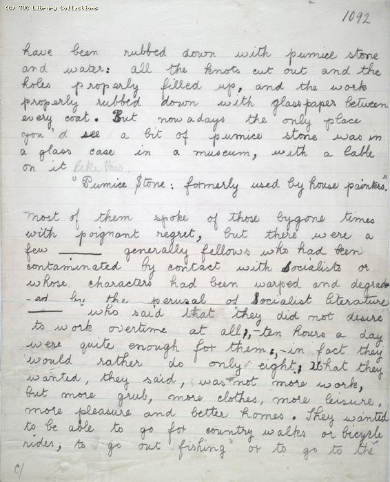 The Ragged Trousered Philanthropists - Manuscript, Page 1092