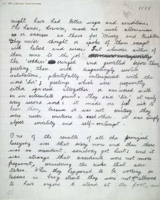 The Ragged Trousered Philanthropists - Manuscript, Page 1105