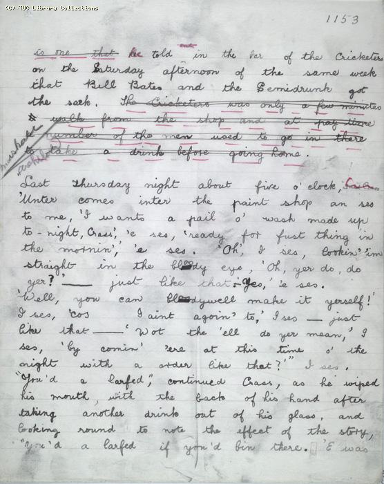 The Ragged Trousered Philanthropists - Manuscript, Page 1153