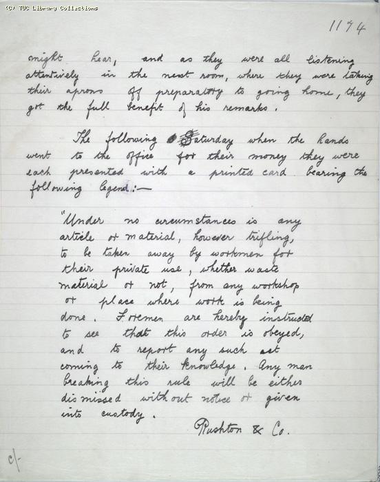 The Ragged Trousered Philanthropists - Manuscript, Page 1174
