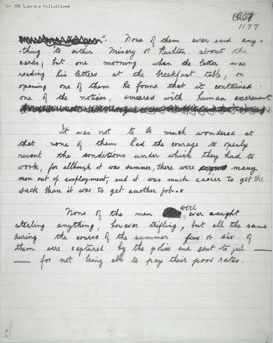 The Ragged Trousered Philanthropists - Manuscript, Page 1177