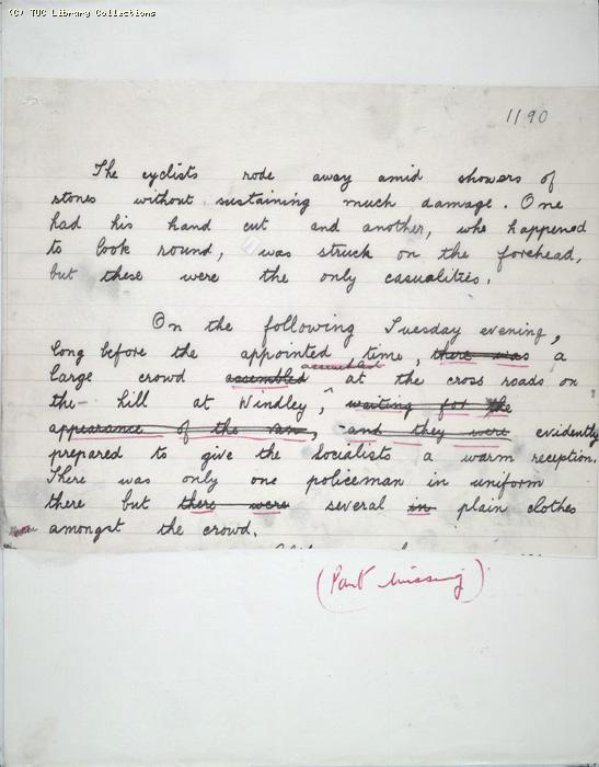 The Ragged Trousered Philanthropists - Manuscript, Page 1190
