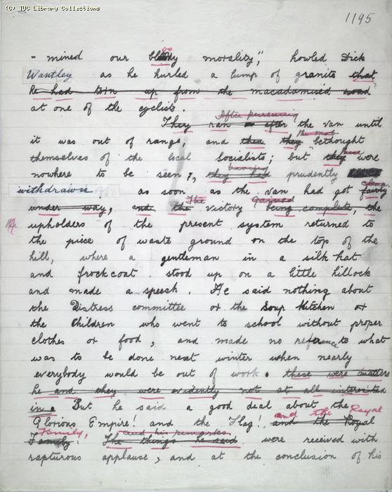 The Ragged Trousered Philanthropists - Manuscript, Page 1195