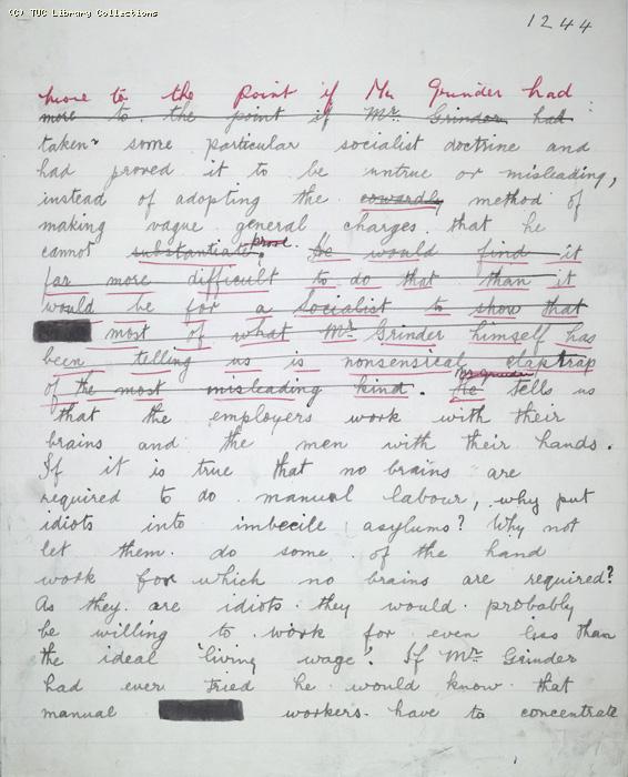 The Ragged Trousered Philanthropists - Manuscript, Page 1244