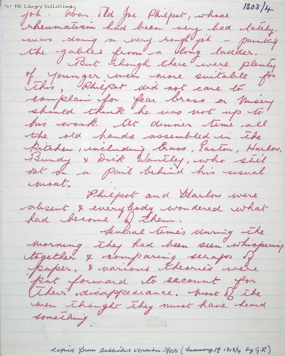 The Ragged Trousered Philanthropists - Manuscript, Page 1303 & 1304