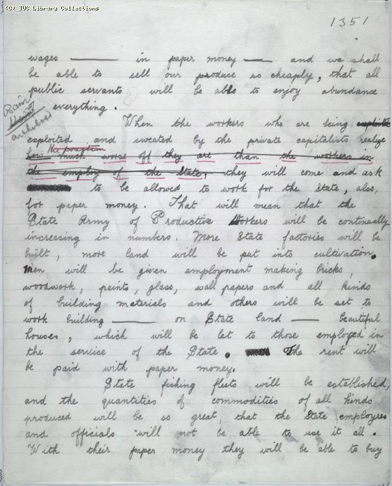 The Ragged Trousered Philanthropists - Manuscript, Page 1351
