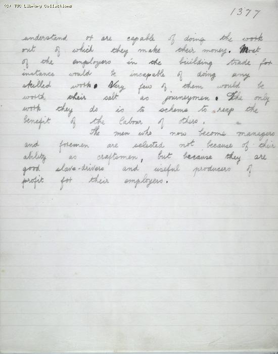 The Ragged Trousered Philanthropists - Manuscript, Page 1377
