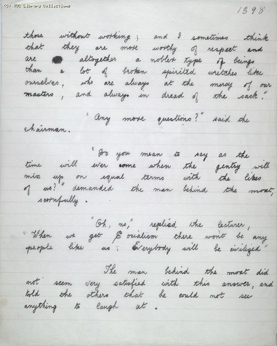 The Ragged Trousered Philanthropists - Manuscript, Page 1398
