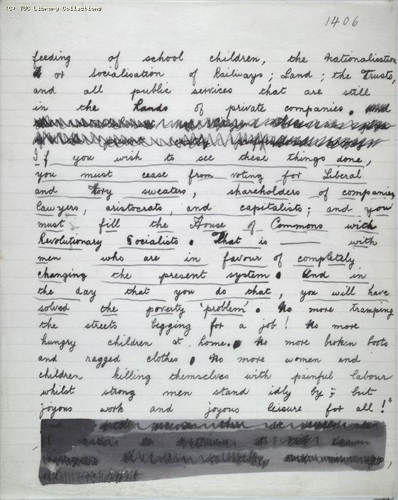 The Ragged Trousered Philanthropists - Manuscript, Page 1406