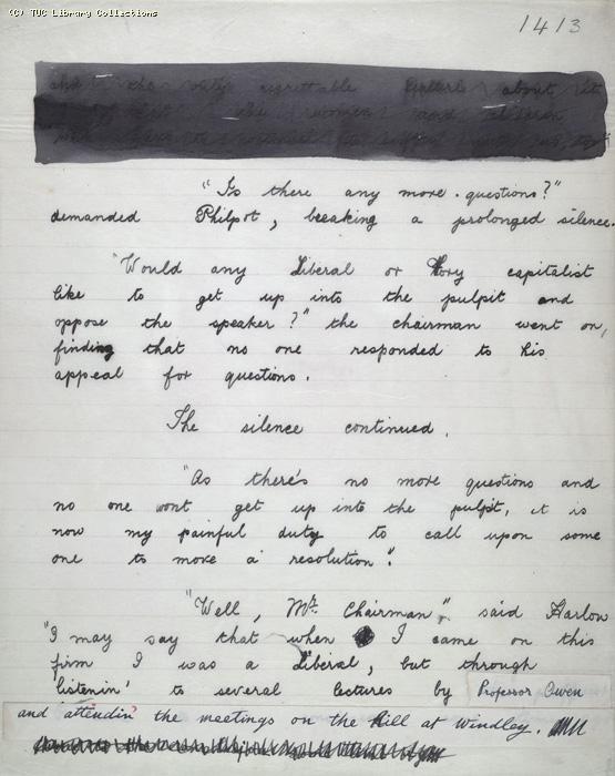 The Ragged Trousered Philanthropists - Manuscript, Page 1413