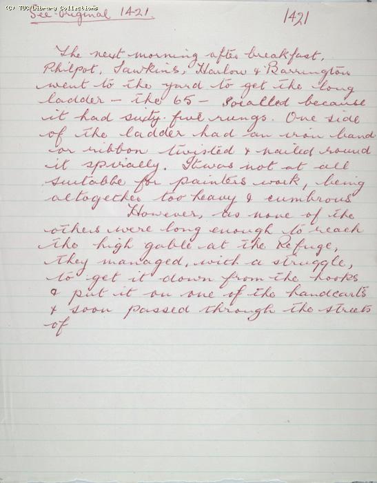 The Ragged Trousered Philanthropists - Manuscript, Page 1421a