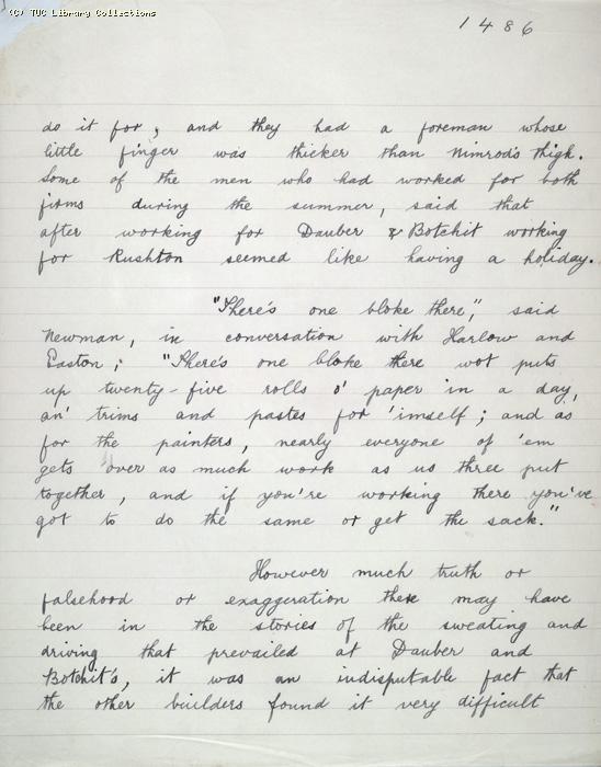 The Ragged Trousered Philanthropists - Manuscript, Page 1486