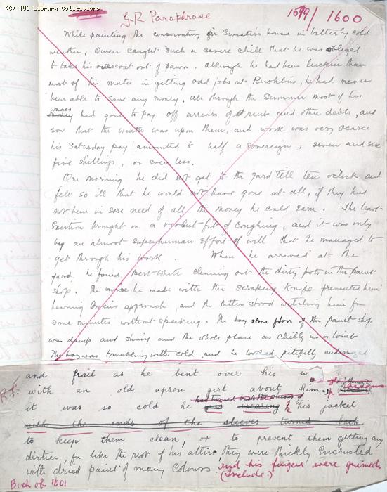 The Ragged Trousered Philanthropists - Manuscript, Page 1599 & 1600