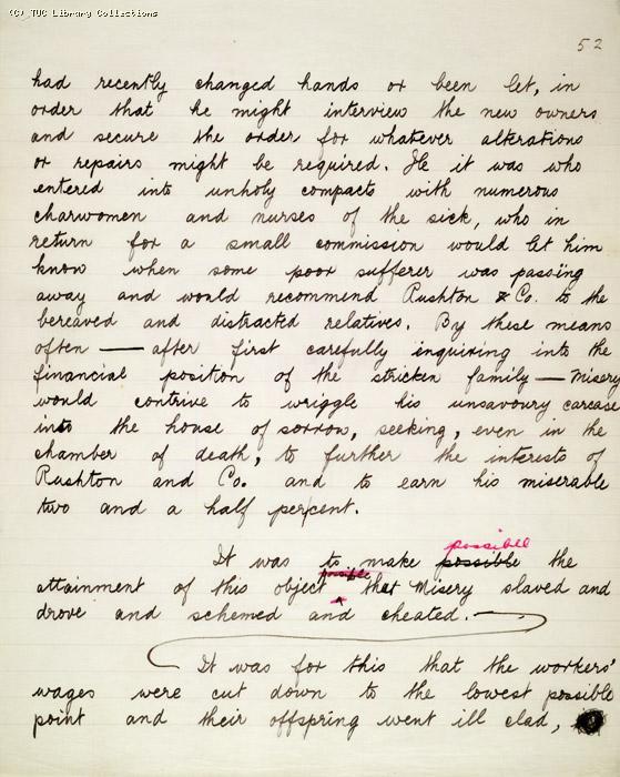 The Ragged Trousered Philanthropists - Manuscript, Page 52