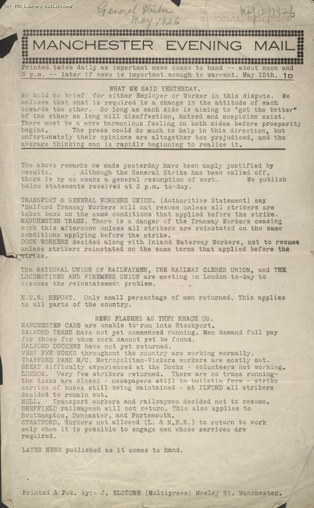 Manchester Evening Mail, 12 May 1926