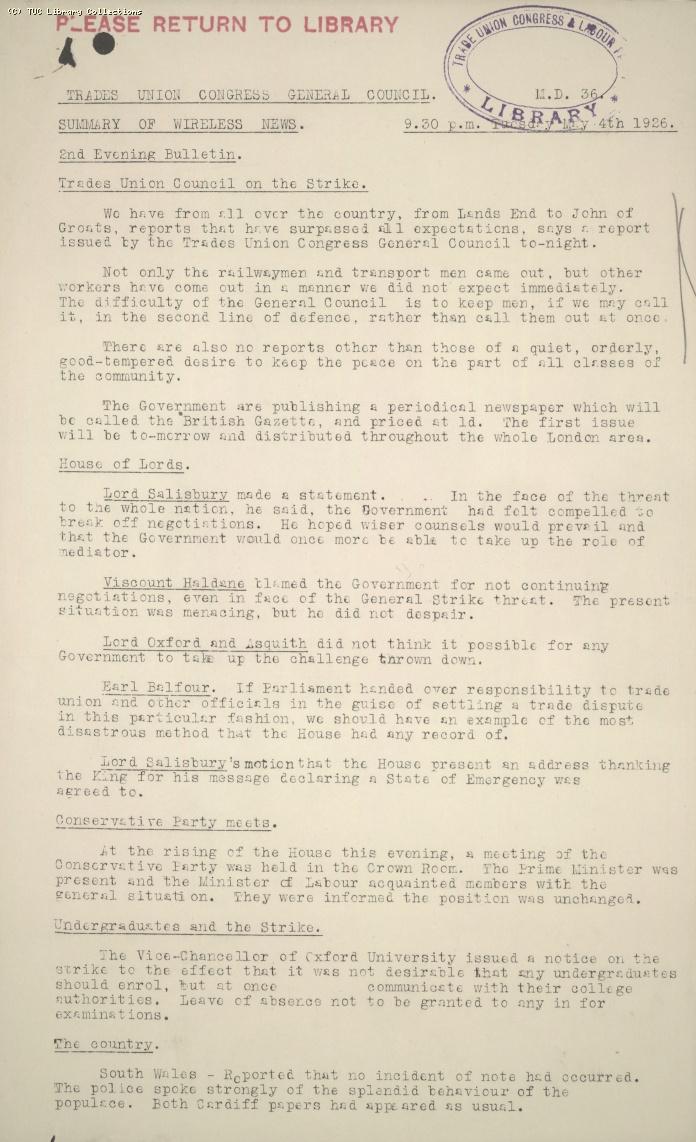 Wireless Bulletin, 4 May 1926, 9.30pm