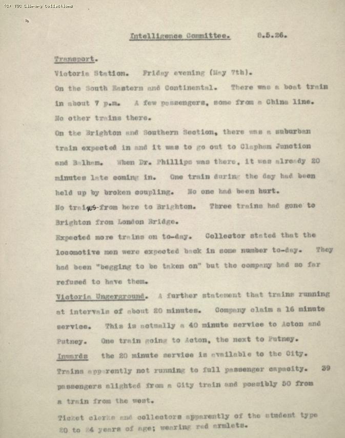 Intelligence Report - Transport, 8 May 1926