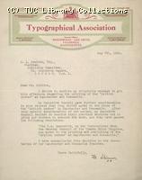 Letter from Typographical Association to E.L. Poulton, 7 May 1926, Re: Printing the British Worker