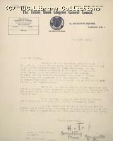 Letter from, Secretary of Press Committee to Leonard Woolf, 5 May 1926, re: asking for  1500 words for the first Strike Bulletin replying to the governments charge that the strike is unconstitutional.