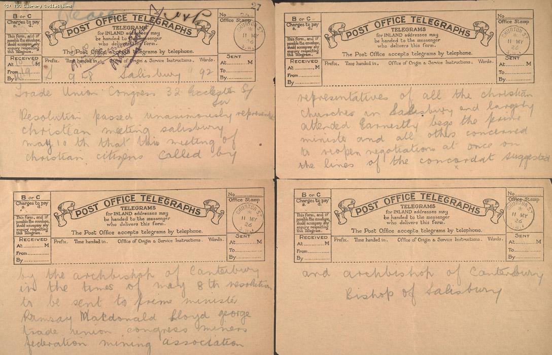 Telegram - Salisbury, 8 May 1926