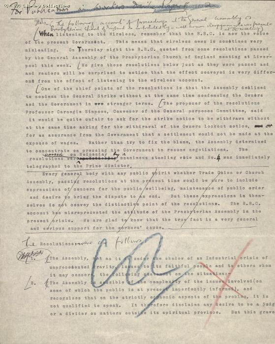 Letter - Trinity Presbyterian Church, 7 June 1926