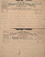 Telegram - Manchester Students, 8 May 1926