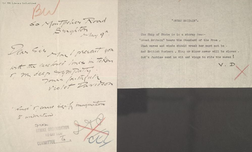 Letter -  Davidson, 9 May 1926