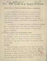 Report - from Mr. Greenwood regarding transport arrangements, 8 May 1926