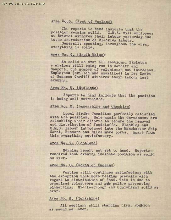 Daily Report -no. 7 TGWU, 11 May  1926