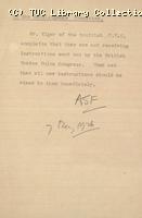 Note - To the Untelligence Ctte, 7 May 1926