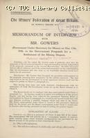 Memo - of Gowers Interview, Miners' Federation of Great Britain