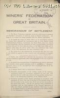 Memo of settlement - Miners' Federation of Great Britain