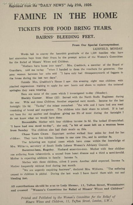 Leaflet - Womens Ctte (Famine in the Home)