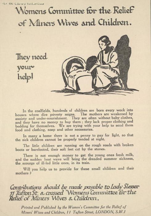 Leaflet - Womens Ctte for the Relief of Miners Wives and Children