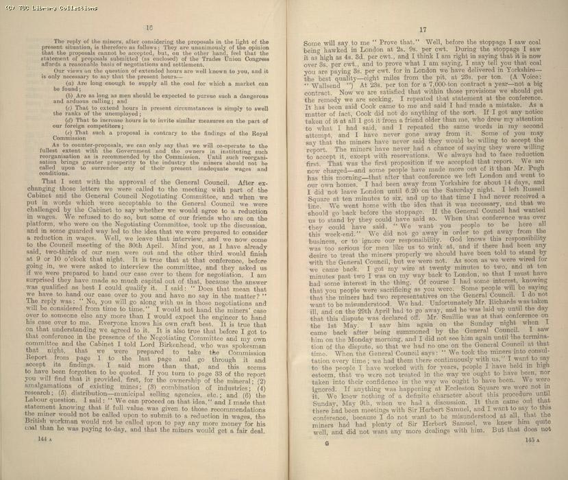 National Strike, conference 20 January 1927