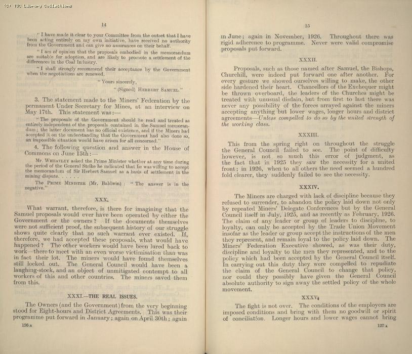 Statement - Miners Federation of Great Britain, Jan 1927