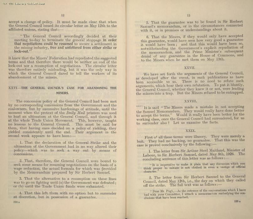 Statement - Miners Federation of Great Britain, Jan 1927
