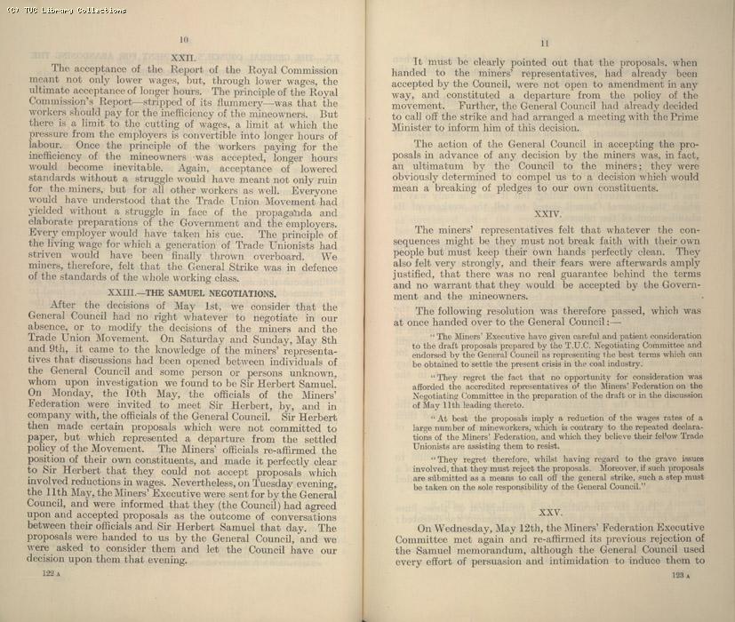 Statement - Miners Federation of Great Britain, Jan 1927
