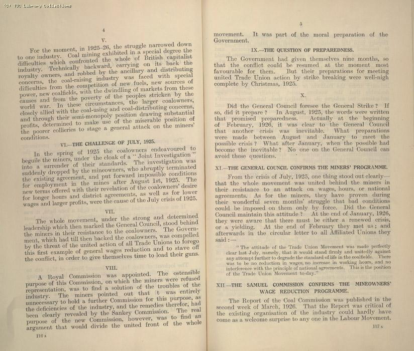 Statement - Miners Federation of Great Britain, Jan 1927