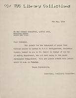 Letter - re Lawler 9 May 1926