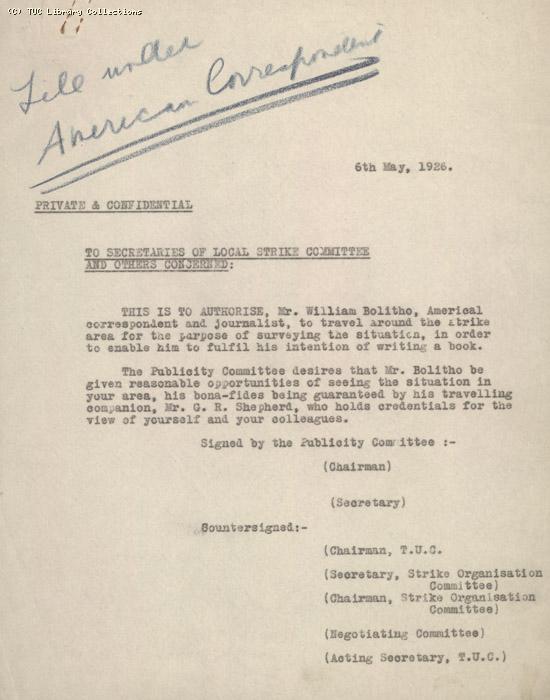 Letter - Bolitho, 6 May 1926