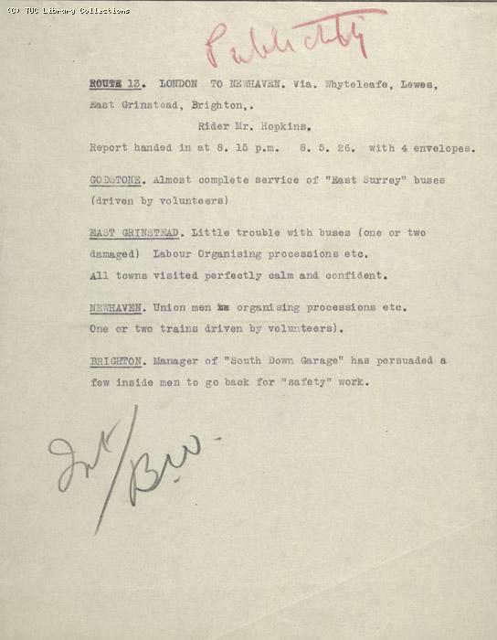 Route Report - 132 8 May 1926